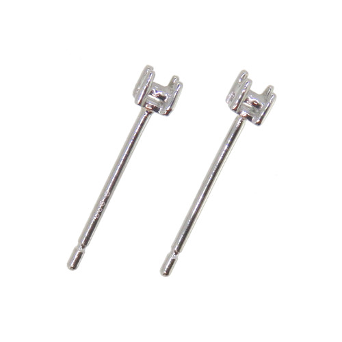 アクセサリーパーツ製造卸 中川装身具工業pt900 四本爪 5厘用 2 5mm 空枠付ピアスポスト Pt プラチナ